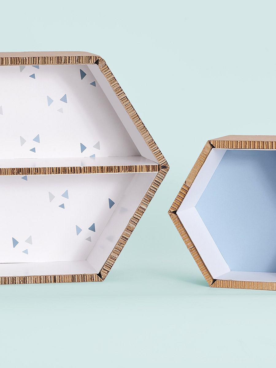 Set 3 Mensole esagonali blue vibes - Honeycomb Design
